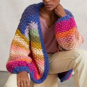 SAACHI Woman’s Mayflower Multicolor Cardigan Sweater one size. Anthropologie!
